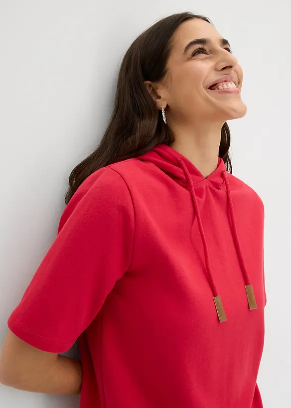 Sweatshirt med huva i bomullsmix, bonprix