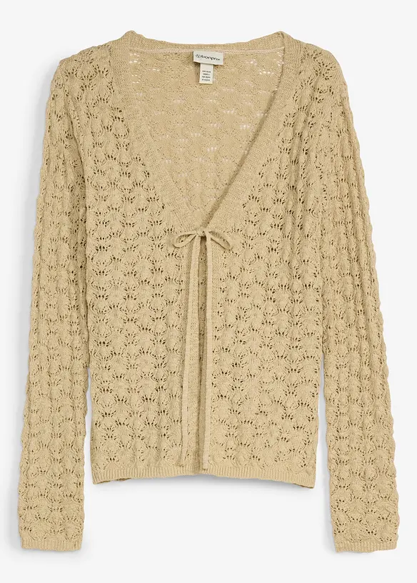 H&aring;lm&ouml;nstrad cardigan av bomull, bonprix