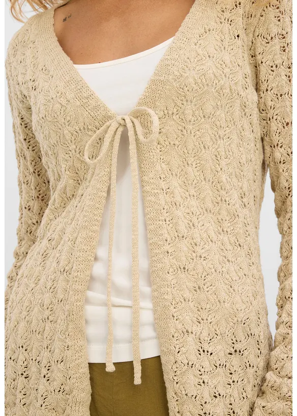 H&aring;lm&ouml;nstrad cardigan av bomull, bonprix