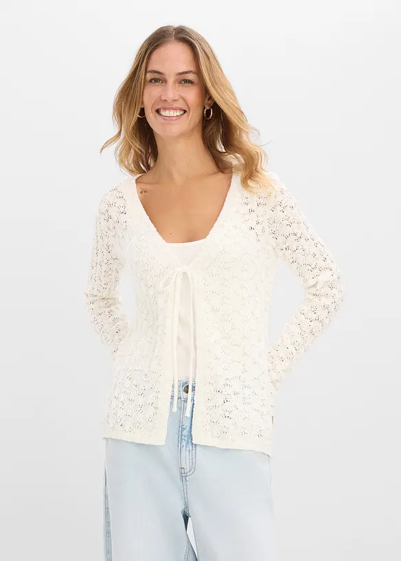 H&aring;lm&ouml;nstrad cardigan av bomull, bonprix