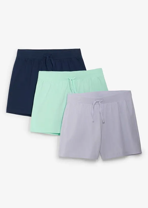 Jerseyshorts (3-pack) i ekologisk bomull, bonprix