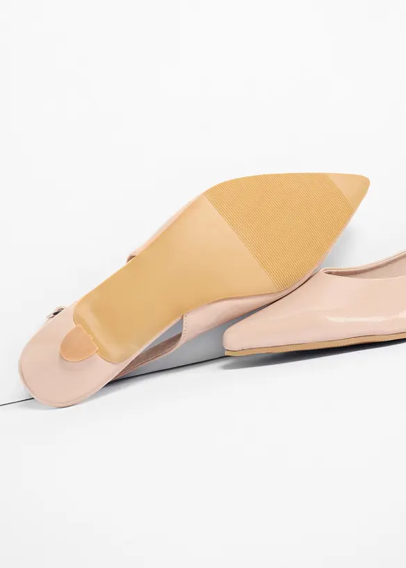 Ballerinaskor med slingback och lacklook, bonprix
