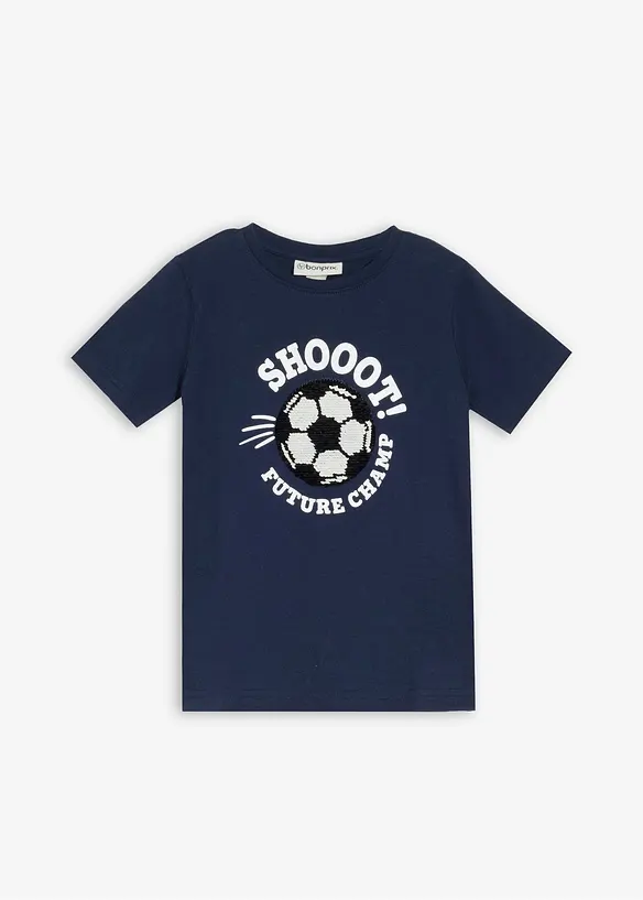 T-shirt i ekologisk bomull med v&auml;ndbara paljetter, bonprix