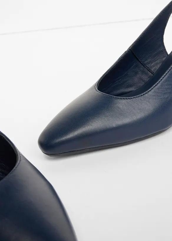 Slingbackpumps i skinn, bonprix