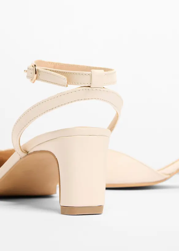 Pumps med remmar och l&aring;g klack, bonprix