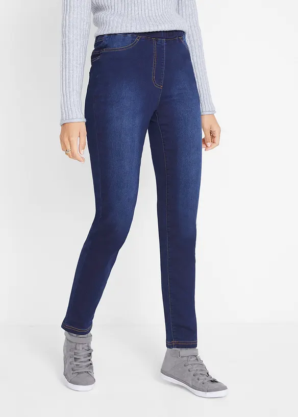 Jeggings i tunn t&ouml;jbar termomaterial med bekv&auml;m h&ouml;g midja, bonprix