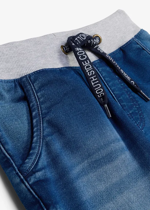 Jeansshorts i trik&aring;, Regular Fit, bonprix