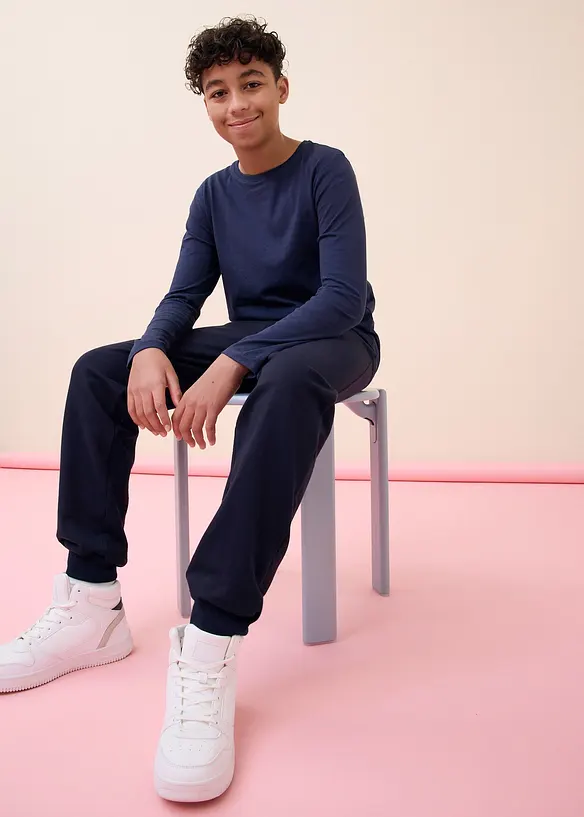 L&aring;ng&auml;rmad T-shirt med ekologisk bomull (5-pack), bonprix