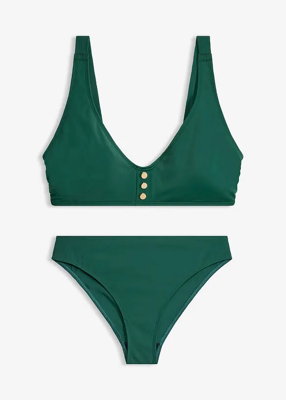 Bikini med BH-topp med prydnadsknappar (2 delar), bonprix