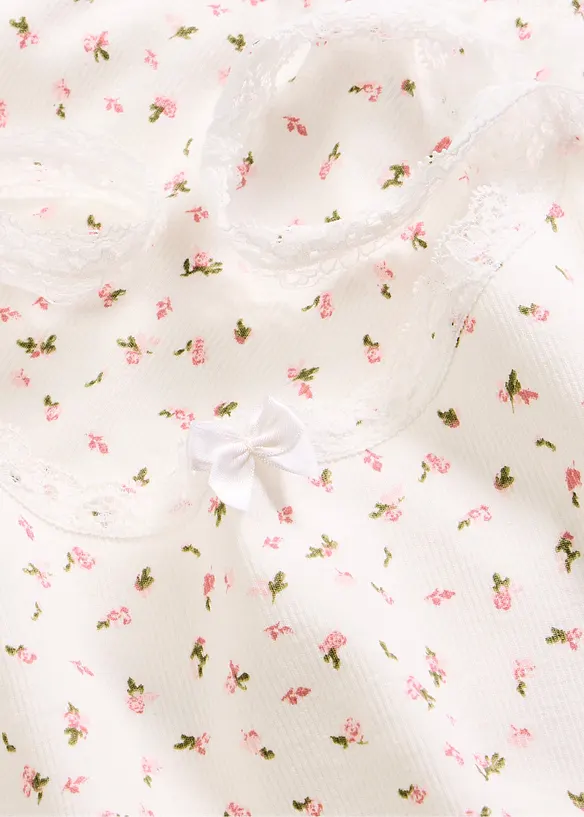 Pyjamas med shorts, ribbat material, bonprix