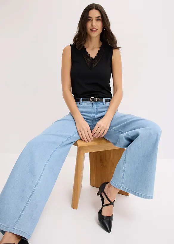 Topp med spets, bonprix