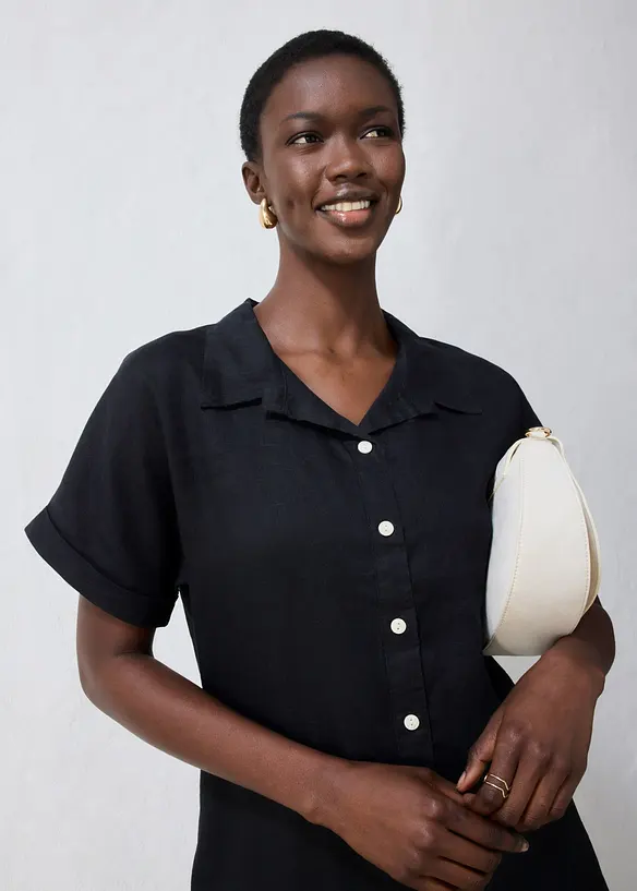 Kaftankl&auml;nning av linne med broderi, bonprix