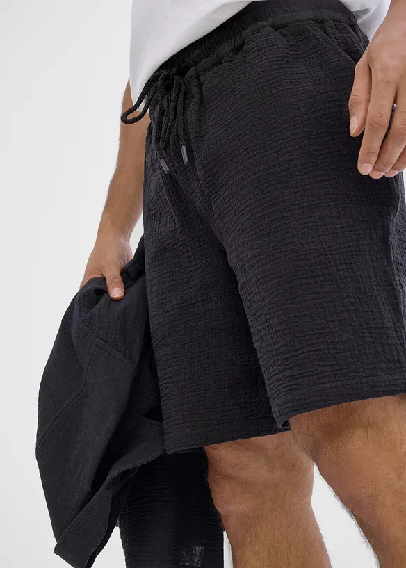 Shorts i bomullsmuslin (2-pack), bonprix