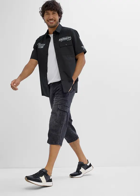 3/4-Jeans med cargofickor, Regular Fit, Straight, bonprix