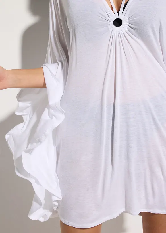 Transparent strandtunika i viskos, bonprix