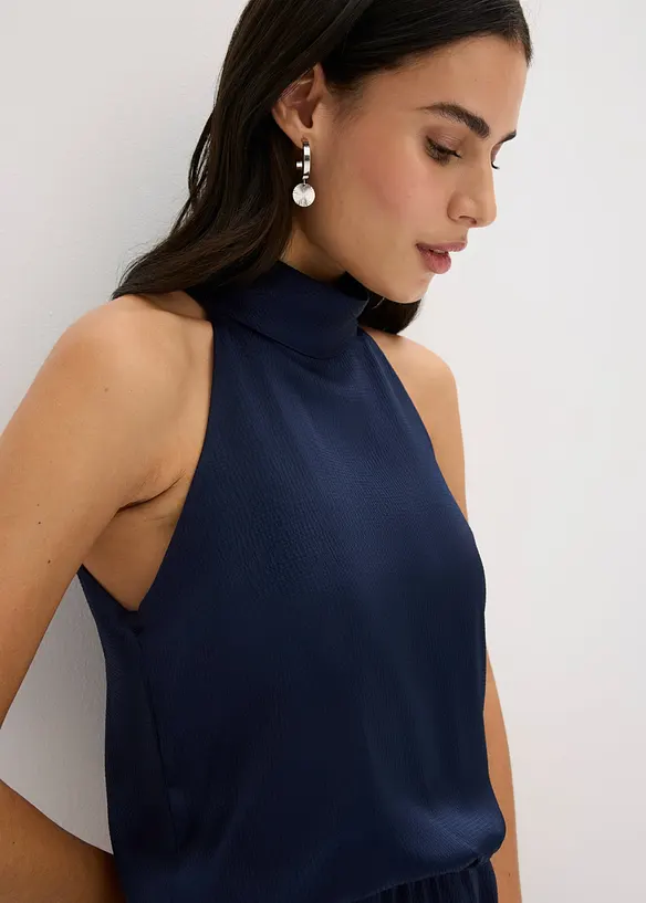 Jumpsuit i satin med struktur, bonprix