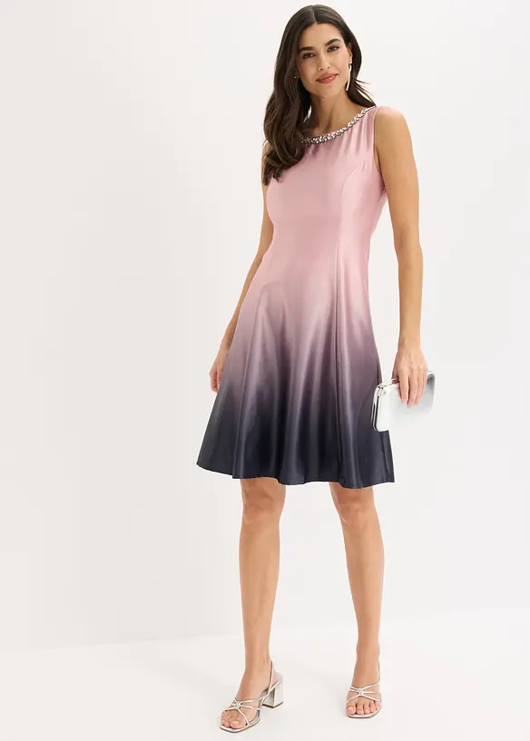 Minikl&auml;nning i glansig satin, bonprix