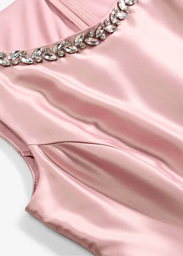 Minikl&auml;nning i glansig satin, bonprix