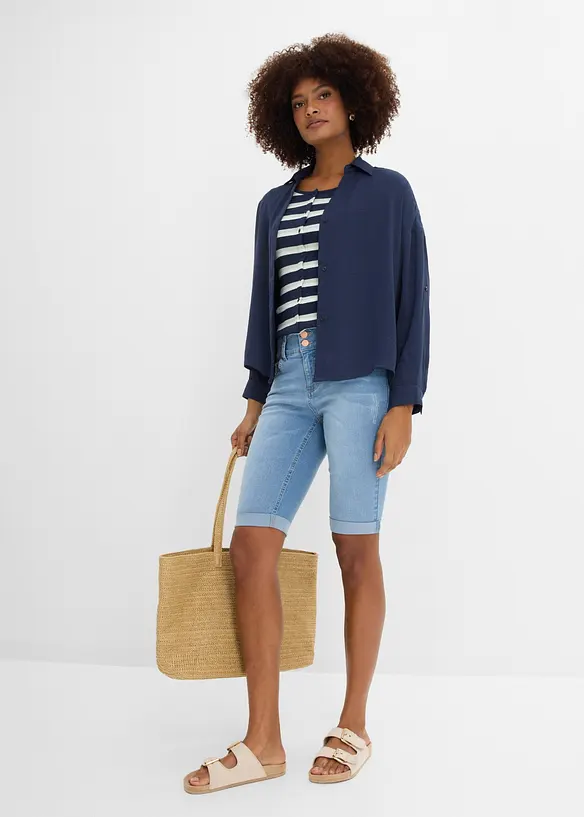 Jeansbermudas Mid Waist, bonprix