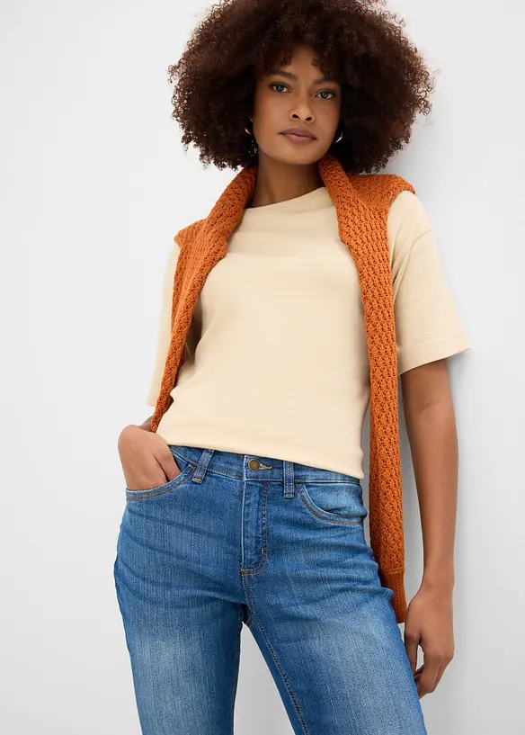 Slim Capri Jeans Mid Waist, bonprix