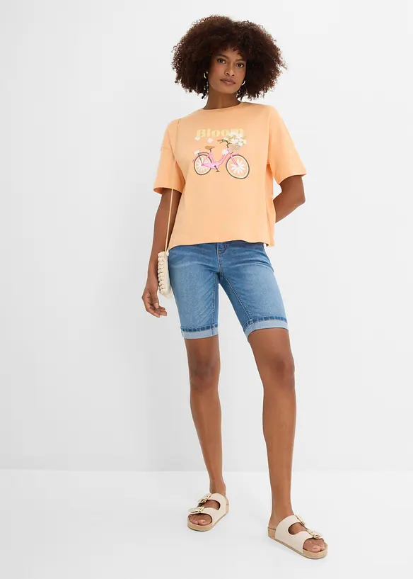 Jeansbermudas Mid Waist, bonprix