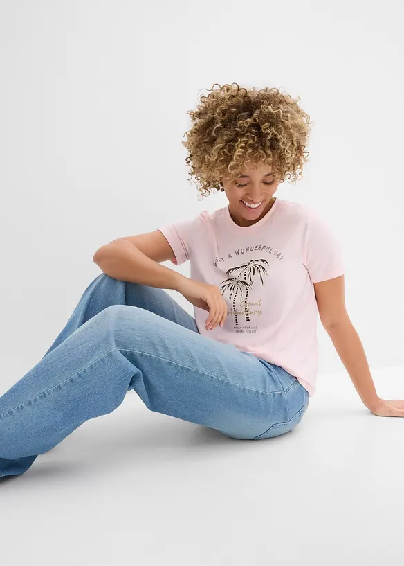 T-shirt med tryckt motiv, bonprix