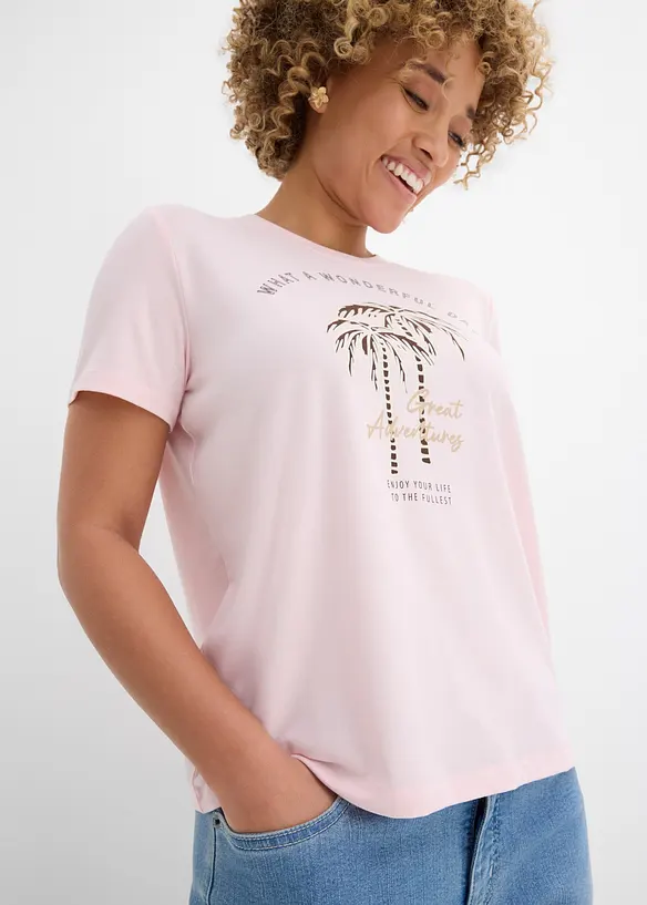 T-shirt med tryckt motiv, bonprix