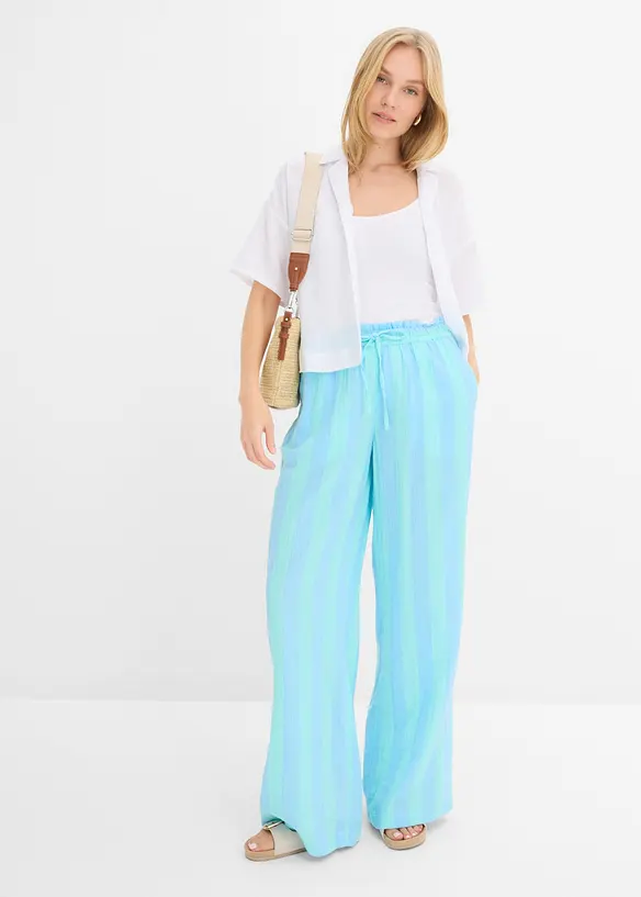 Dra p&aring;-byxa av luftig muslin, bonprix