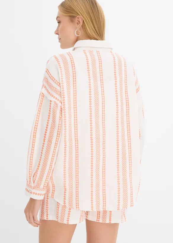 Skjortblus av luftig muslin, bonprix