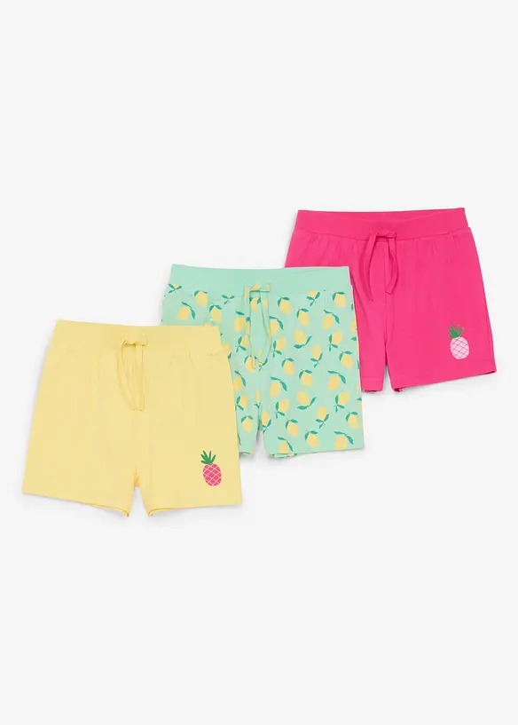 Jerseyshorts av ekologisk bomull (3-pack), bonprix