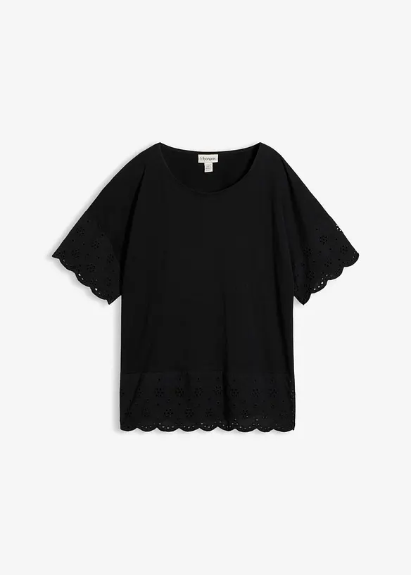 Topp med broderie anglaise, bonprix
