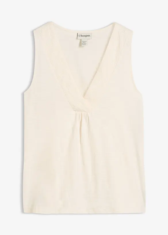 Linne med bomull och broderi, bonprix