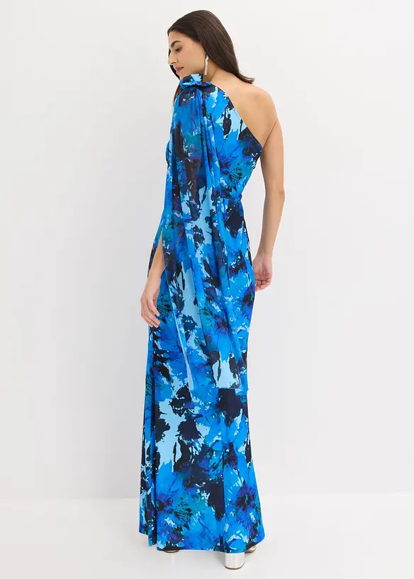 Aftonkl&auml;nning i one shoulder-stil med blomapplikation, bonprix