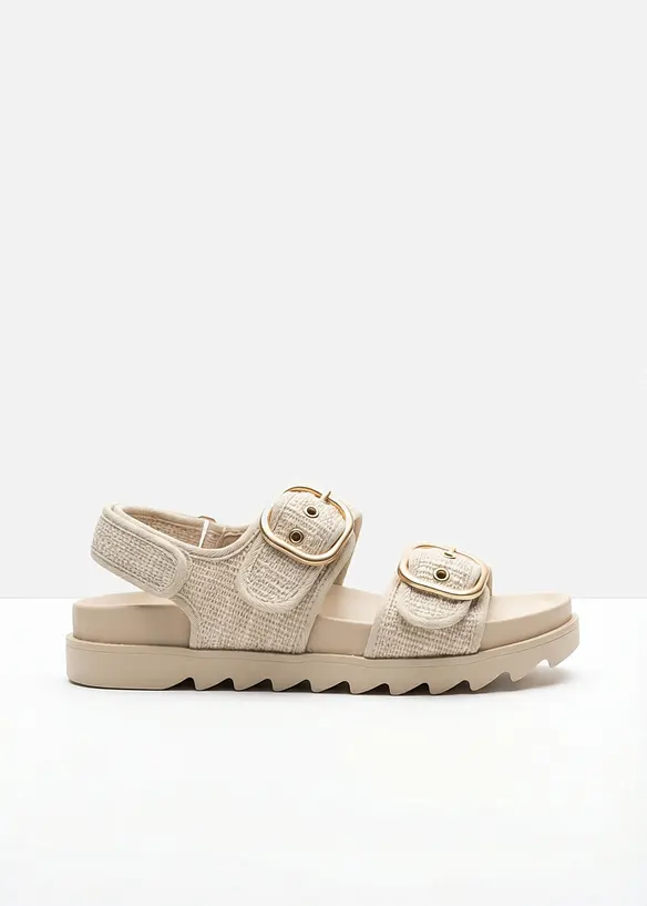 Plat&aring;sandal i boucl&eacute;, bonprix