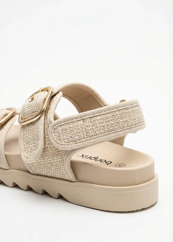 Plat&aring;sandal i boucl&eacute;, bonprix