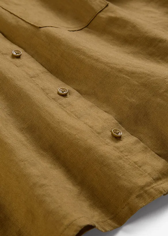 Kort&auml;rmad linneblus, bonprix