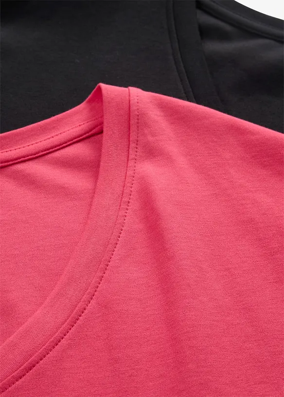 T-shirtkl&auml;nning i oversizemodell med V-ringning (2-pack), bonprix