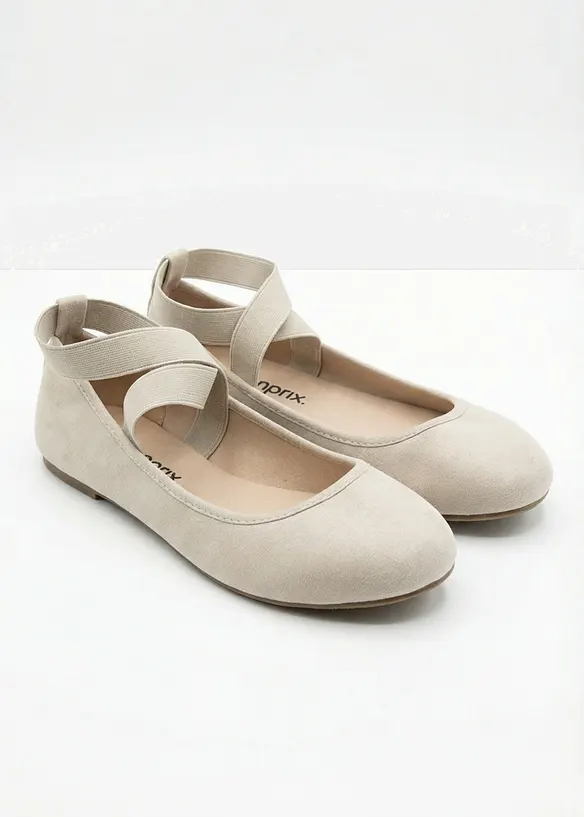 Ballerinaskor med elastiska remmar, bonprix