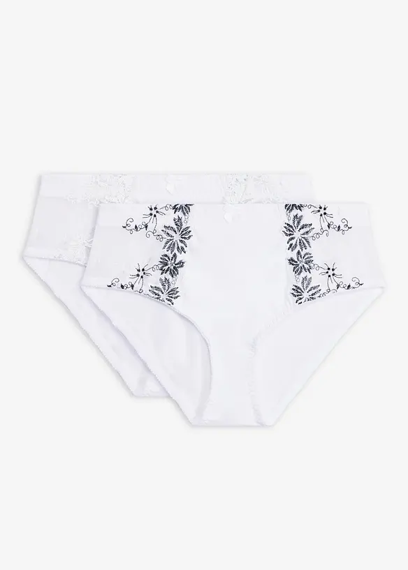 Formande trosa med broderi (2-pack), bonprix