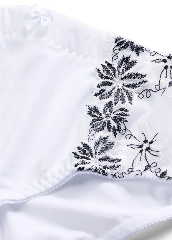 Formande trosa med broderi (2-pack), bonprix