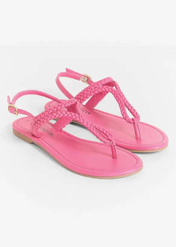 Flip flop-sandal med fl&auml;tade detaljer, bonprix
