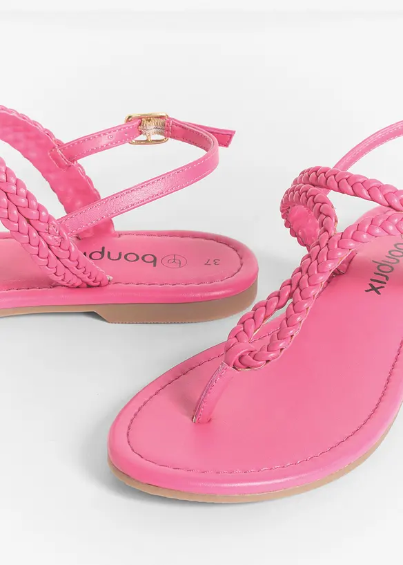 Flip flop-sandal med fl&auml;tade detaljer, bonprix