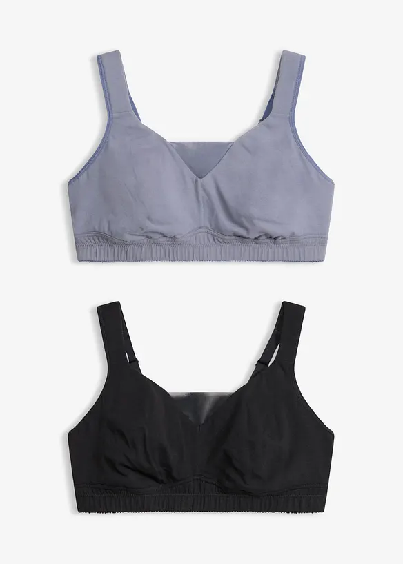 T-shirtbeh&aring; utan bygel med bomull (2-pack), bonprix