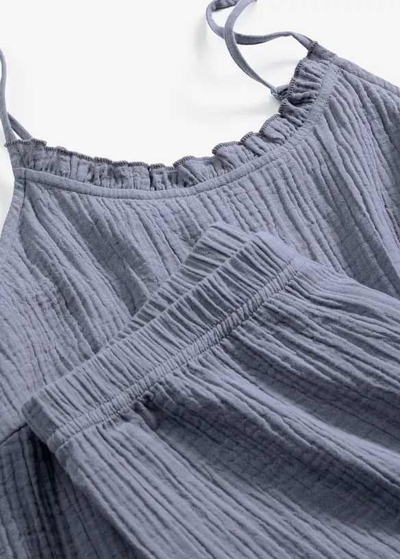 Muslinpyjamas med shorts och smala axelband, bonprix