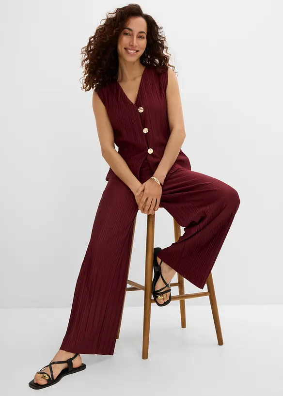 Plisserad jerseybyxa, bonprix