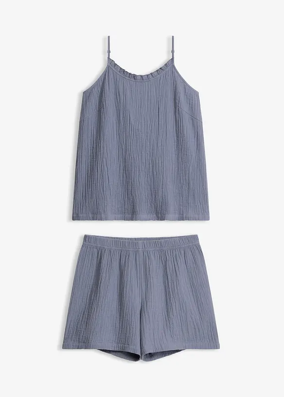 Muslinpyjamas med shorts och smala axelband, bonprix