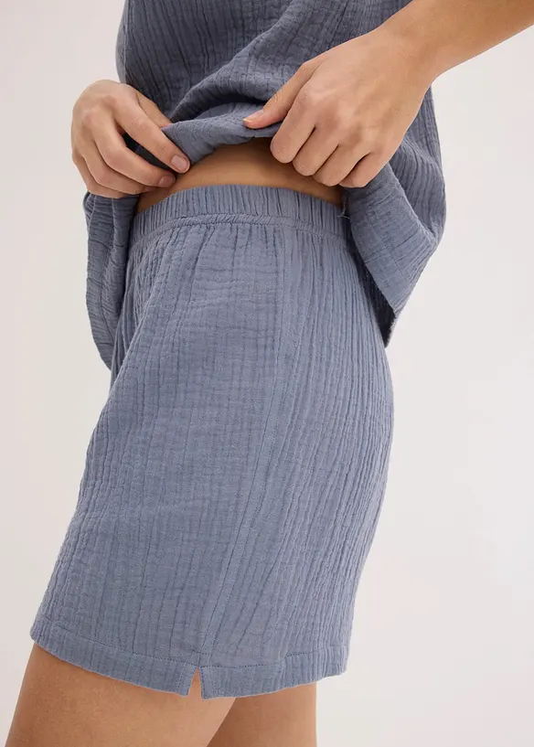 Muslinpyjamas med shorts och smala axelband, bonprix