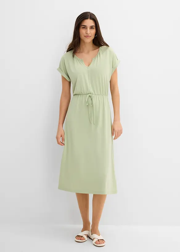 Jerseykl&auml;nning med &aring;tervunnen polyester och fint fall, bonprix