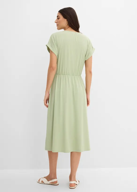 Jerseykl&auml;nning med &aring;tervunnen polyester och fint fall, bonprix