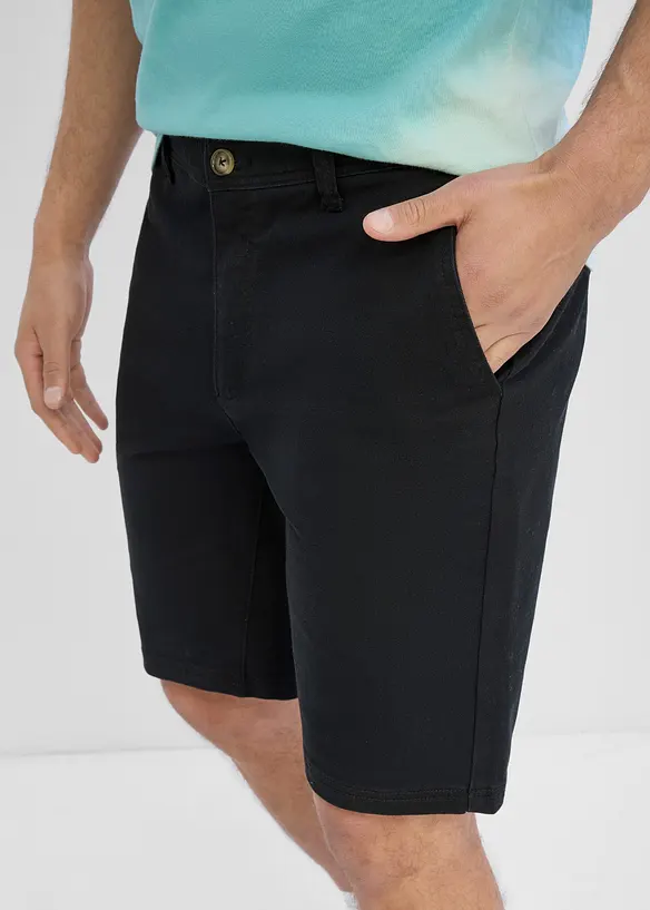 Stretchiga shorts med res&aring;rmidja, Regular Fit, bonprix